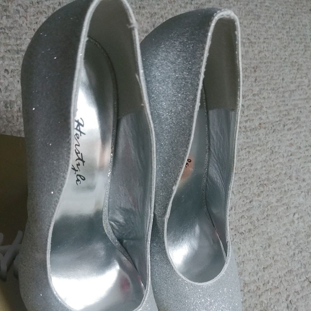Prom Wedding  Herstyle Stiletto Heel 5 inch Silver Glitter Fashion Shoes
